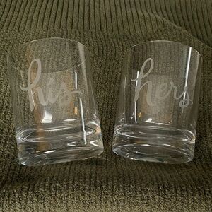Kate Spade by Lenox Two of a Kind His Hers Double Old-Fashioned Whiskey Glasses